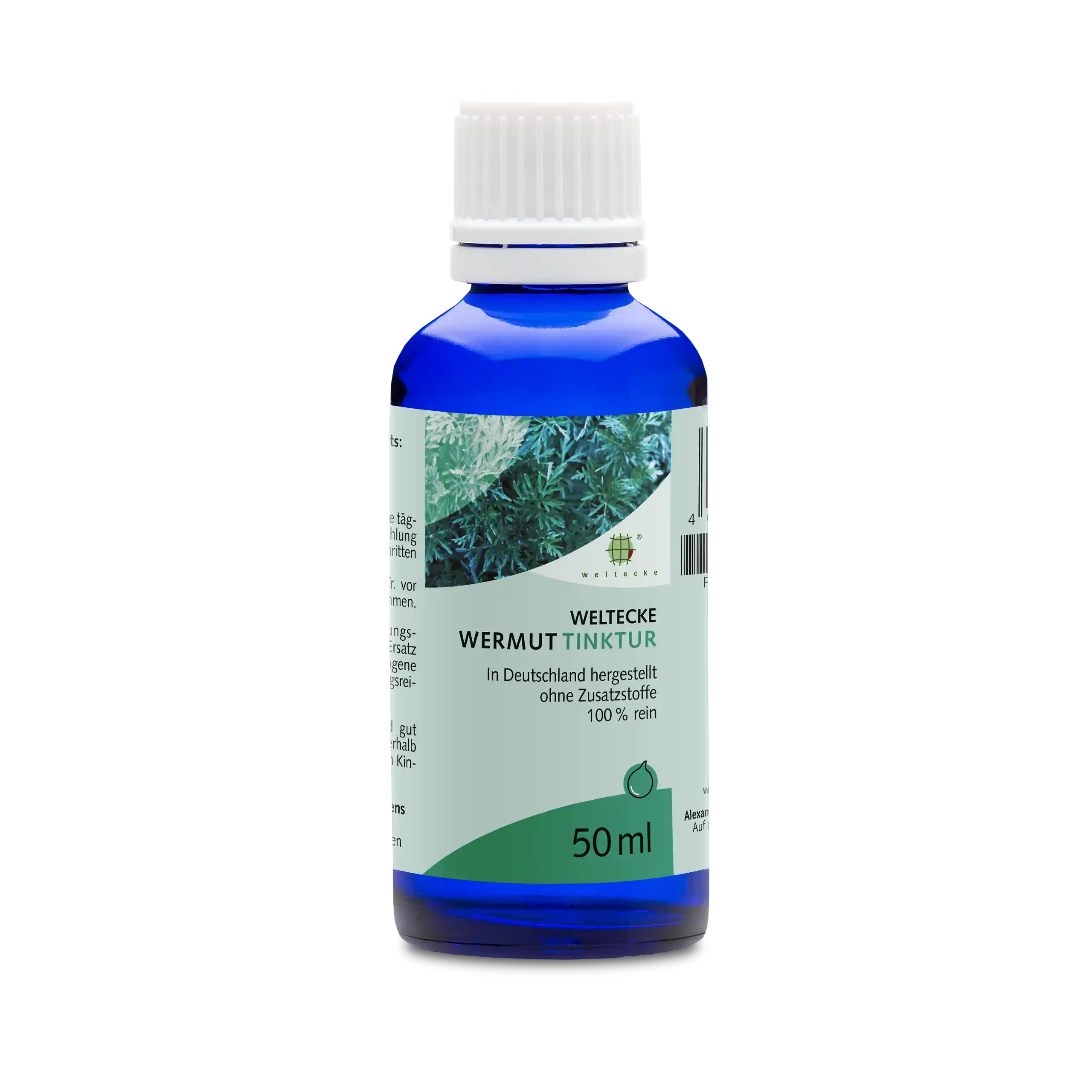 Wermut-Tinktur blaues Glasfläschchen