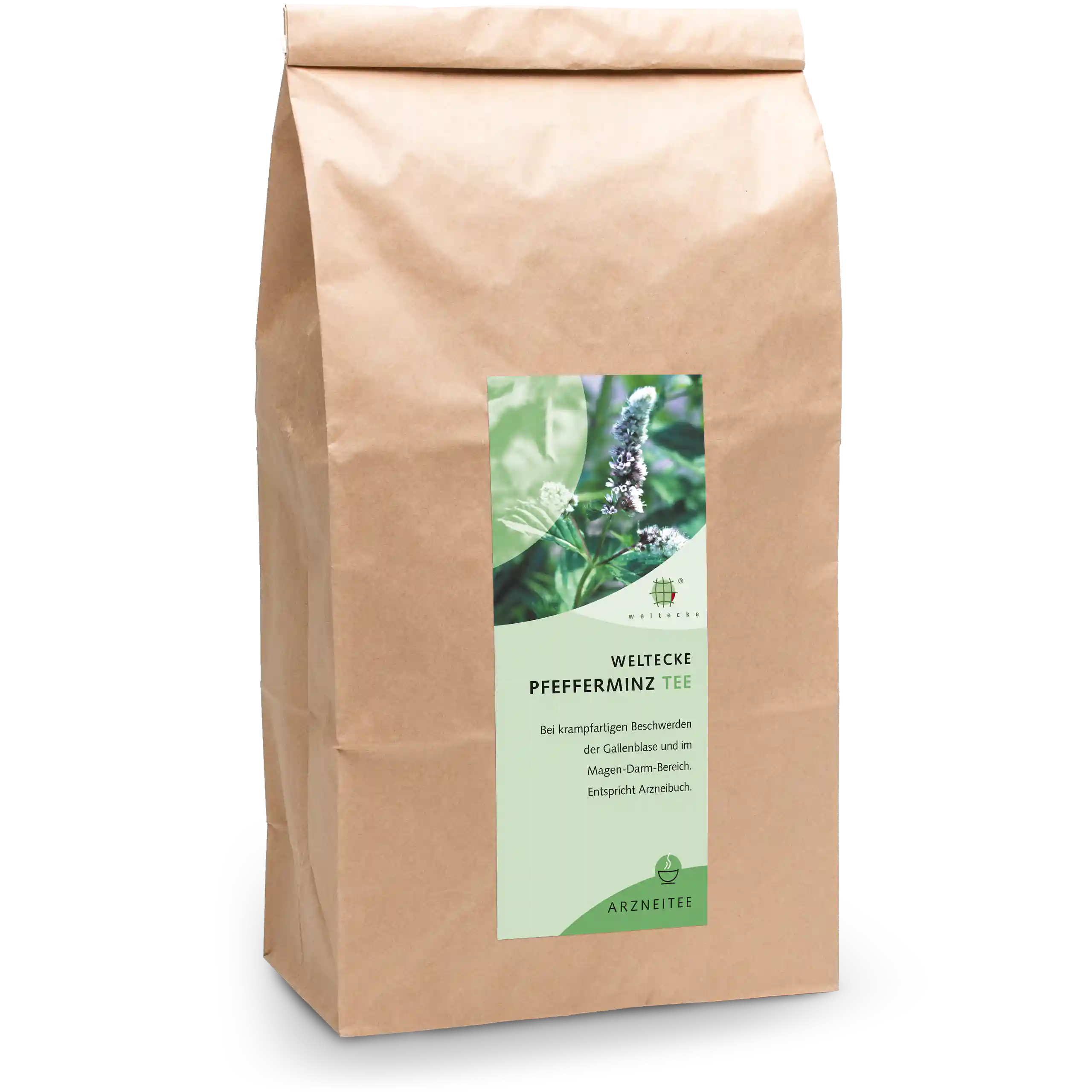 Tè alla menta piperita 1000g sacchetto a fondo quadro