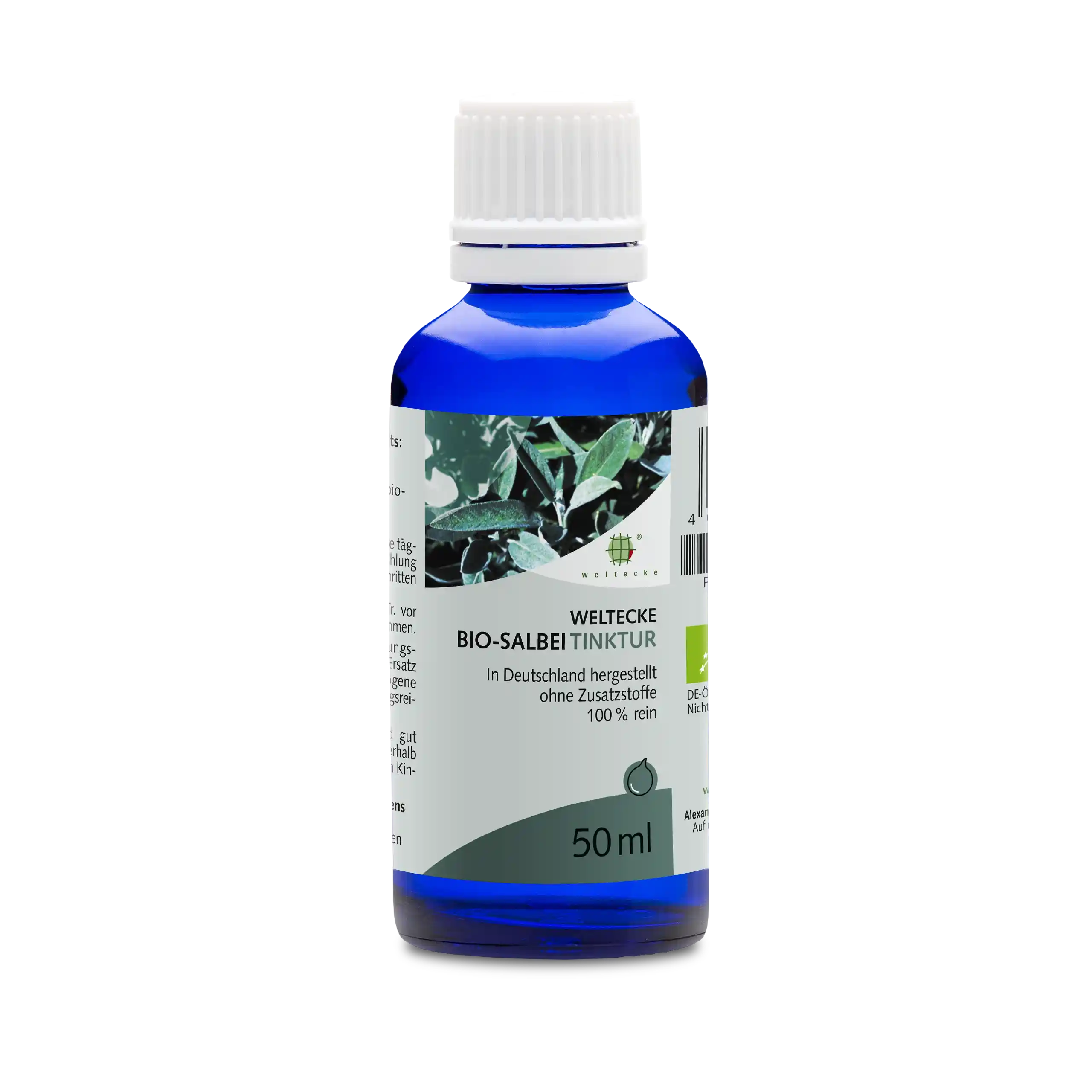 Bio-Salbei-Tinktur blaues Glasfläschchen
