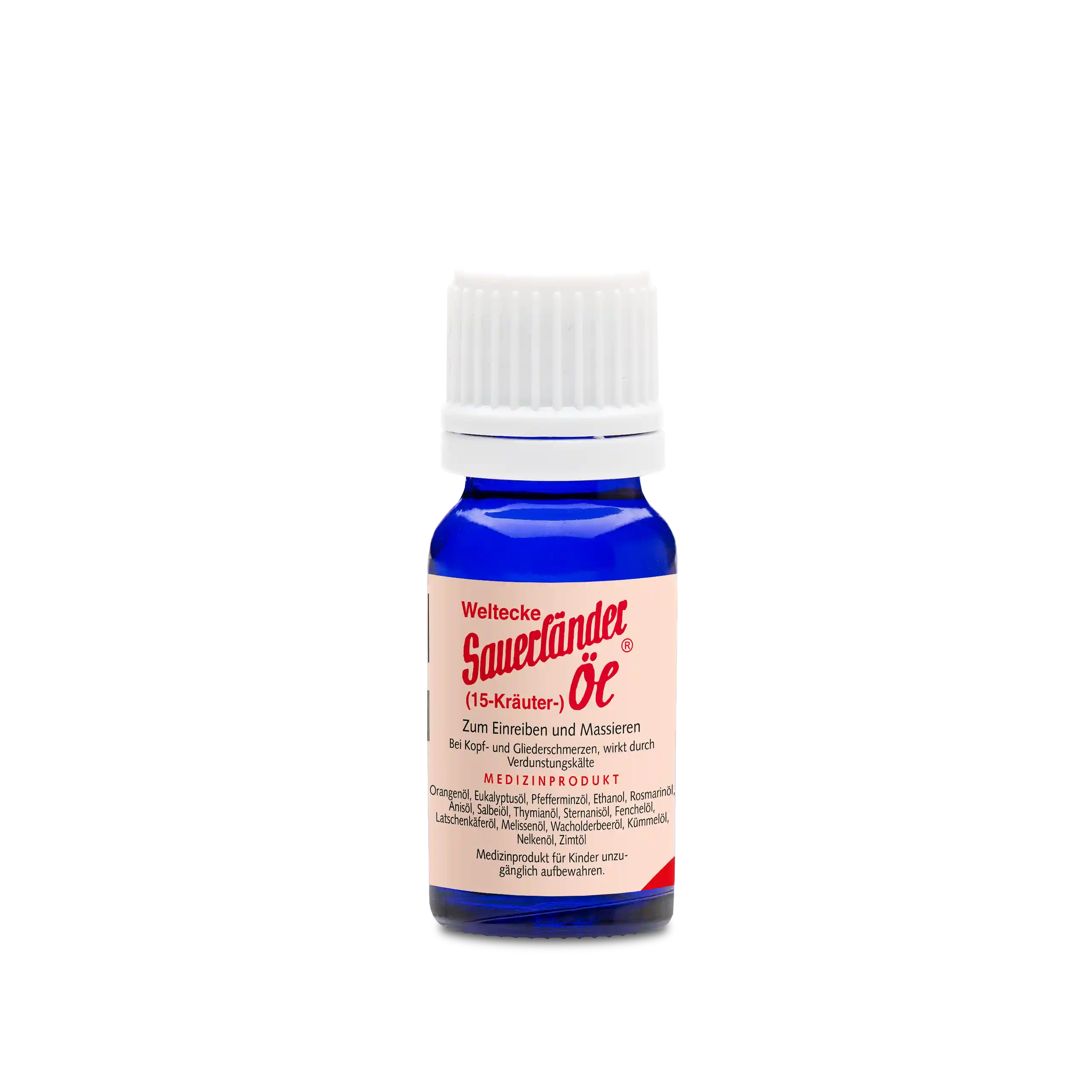 Sauerländer 15-Kräuter-Öl 10ml blaues Glasfläschchen