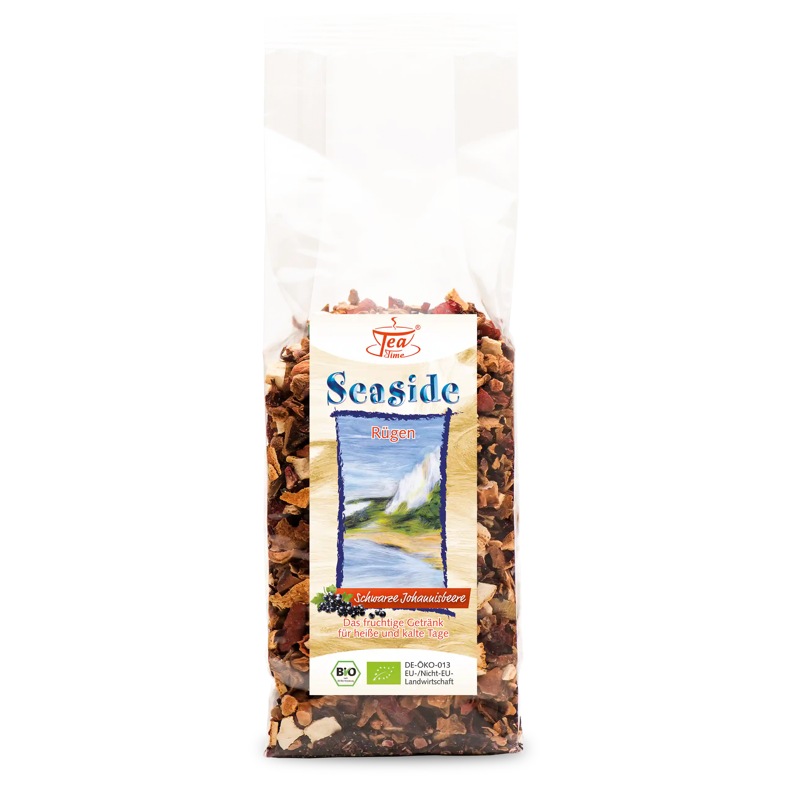 TeaTime Rügen thé aux fruits de cassis bio sachet cellophane