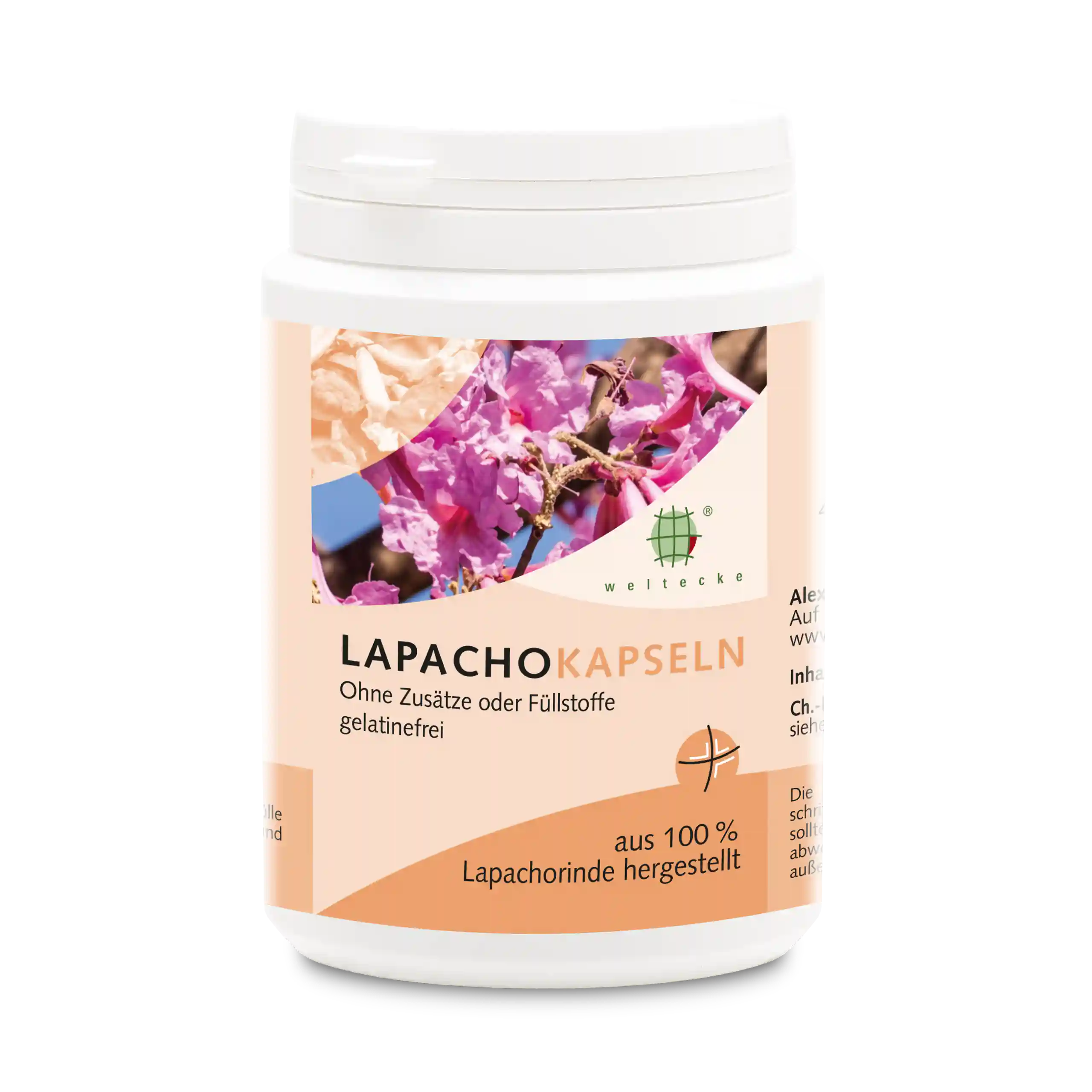 Lapacho-Kapseln 200Stück weiße Kunststoffdose