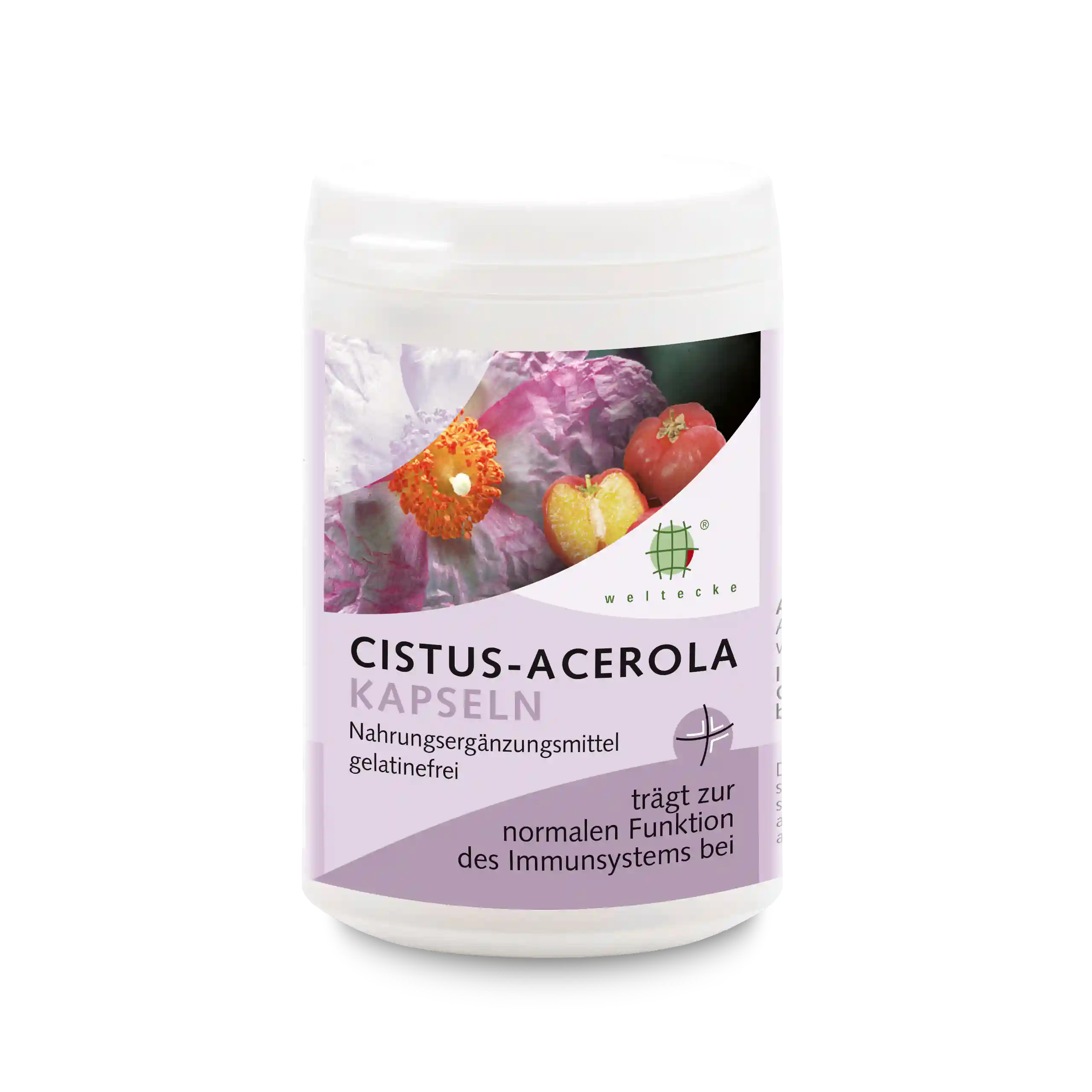 Cistus-Acerola-Kapseln 50Stück weiße Kunststoffdose