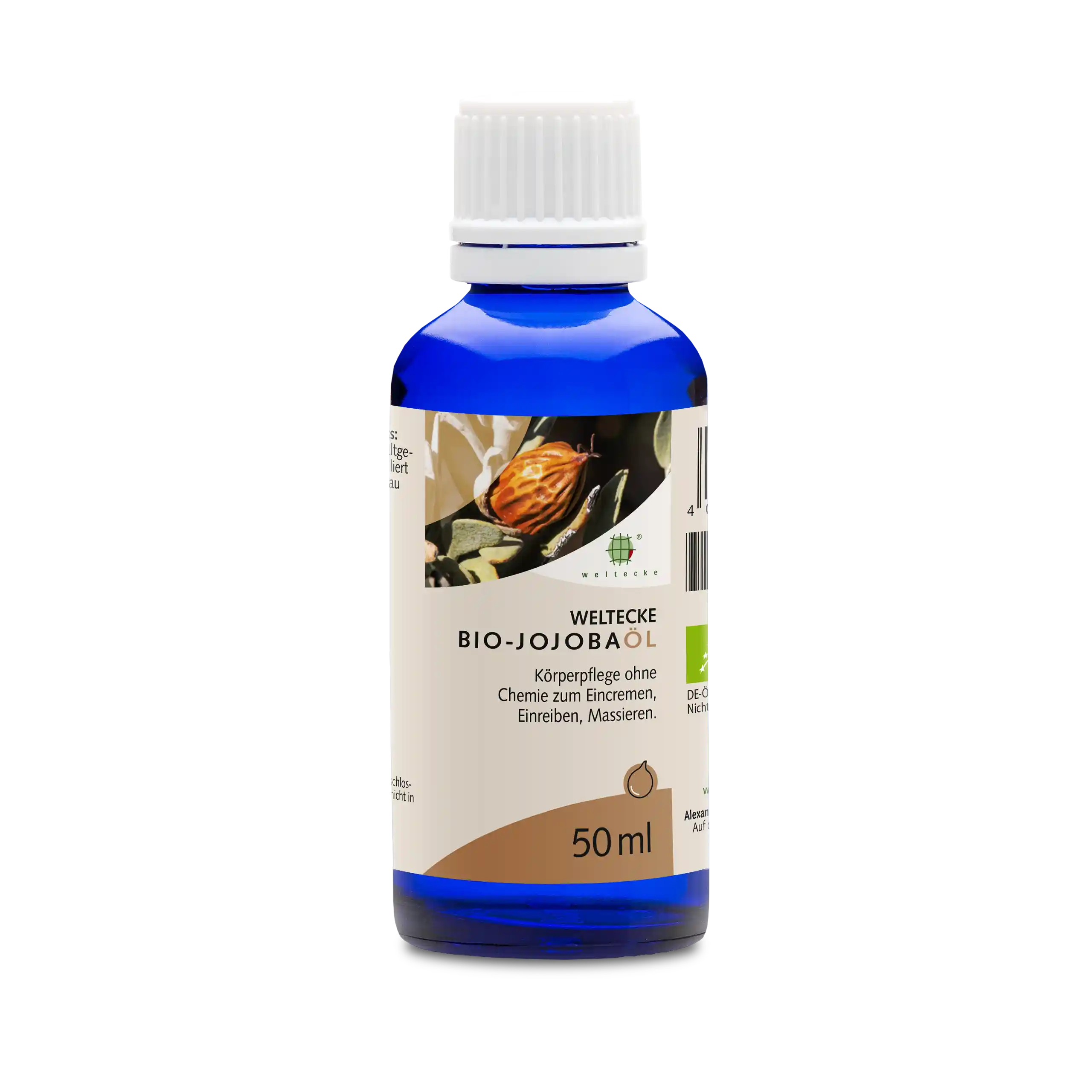 Bio Jojobaöl 50ml blaues Glasfläschchen