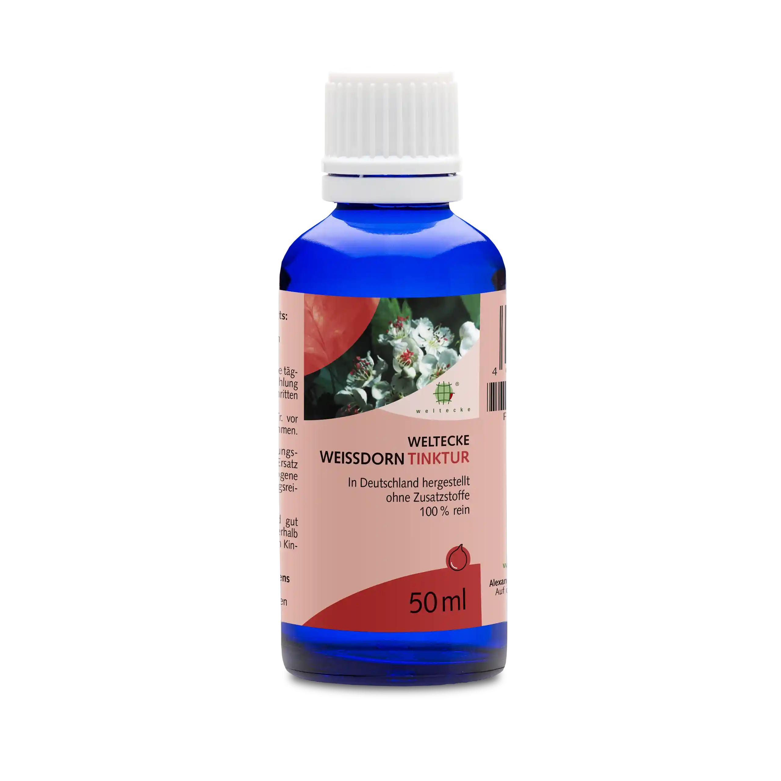 Weißdorn-Tinktur blaues Glasfläschchen