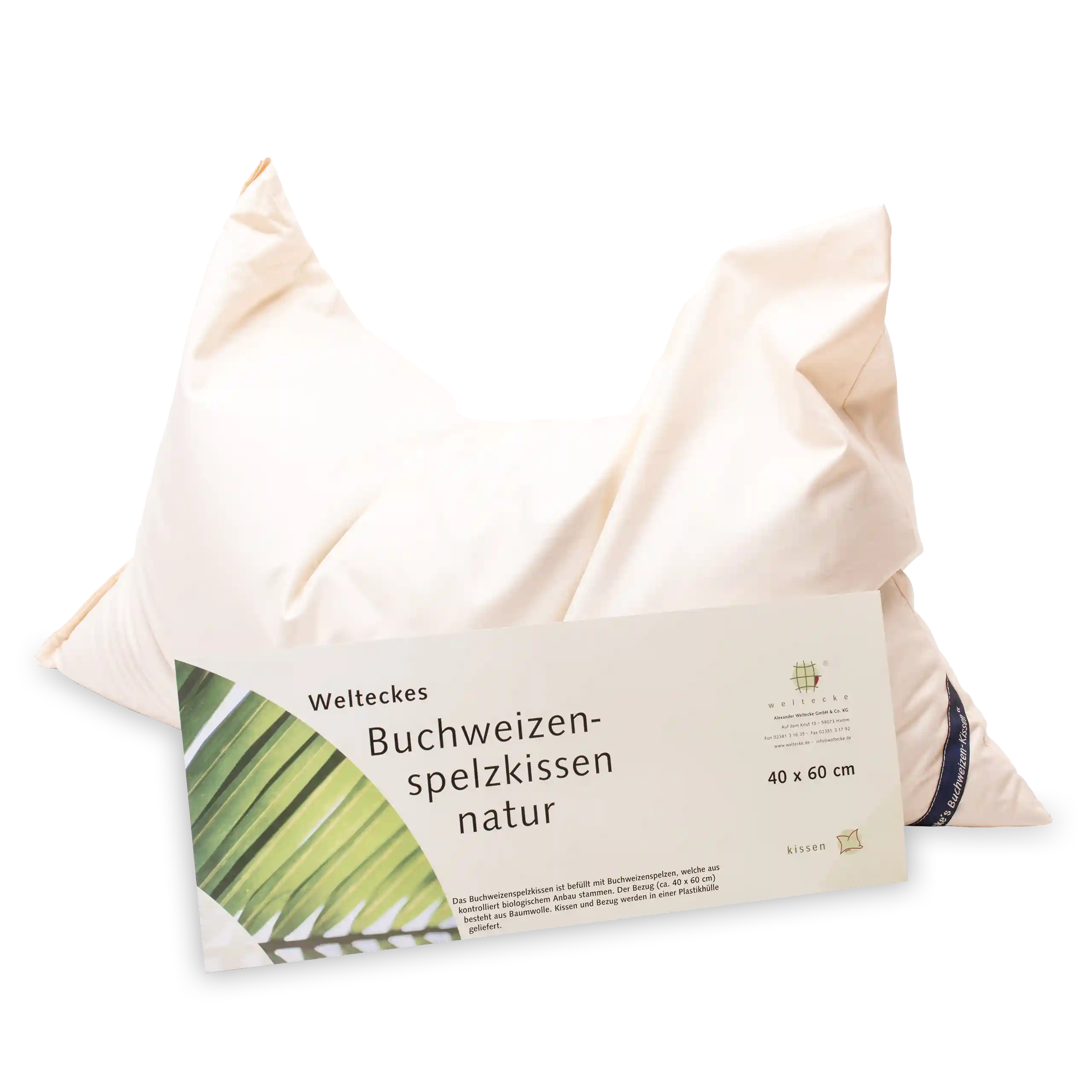 Buchweizenspelz-Kissen, natur 40 x 60cm