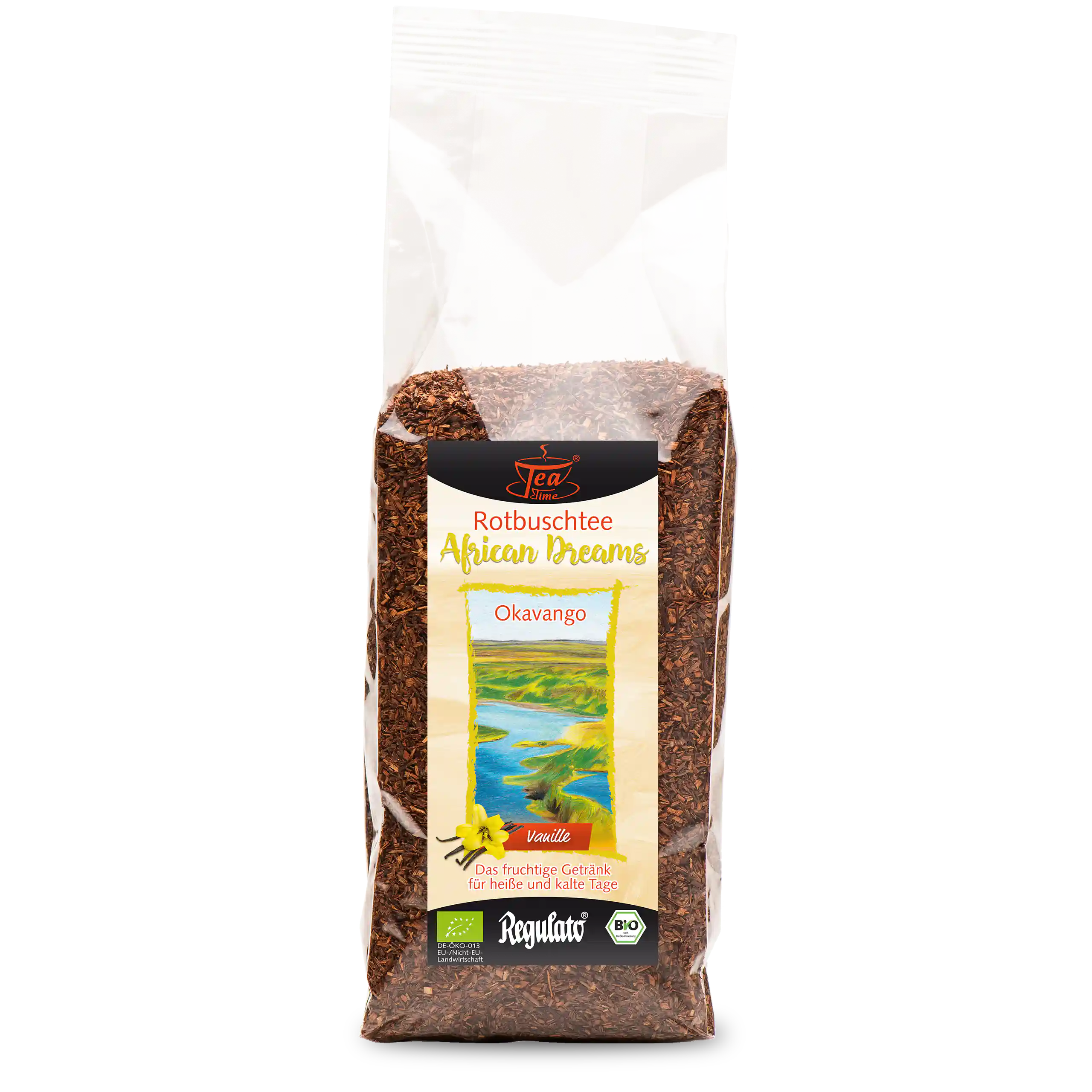 TeaTime Okavango thé rooibos vanille bio sachet à fond plat