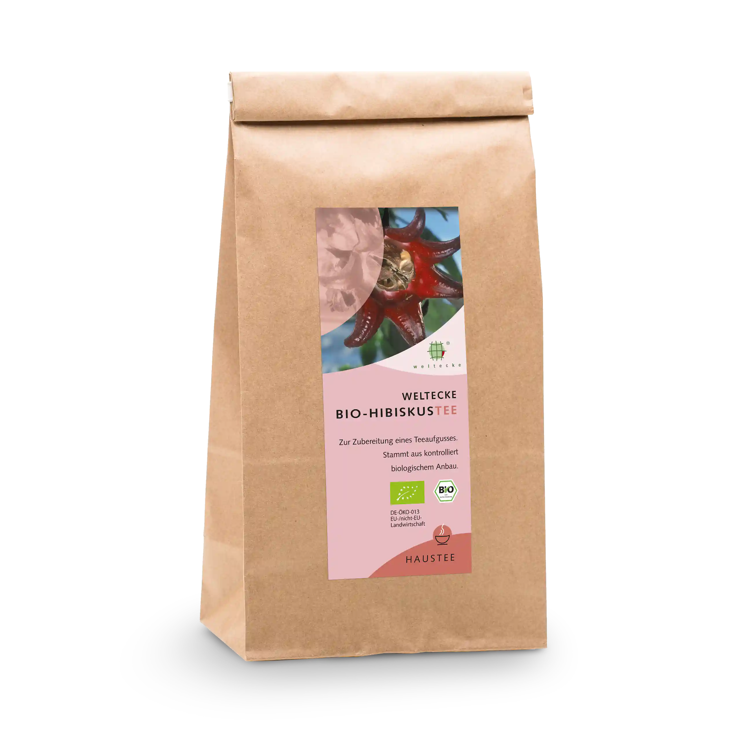 Organic Hibiscus Tea 300g block-bottom bag