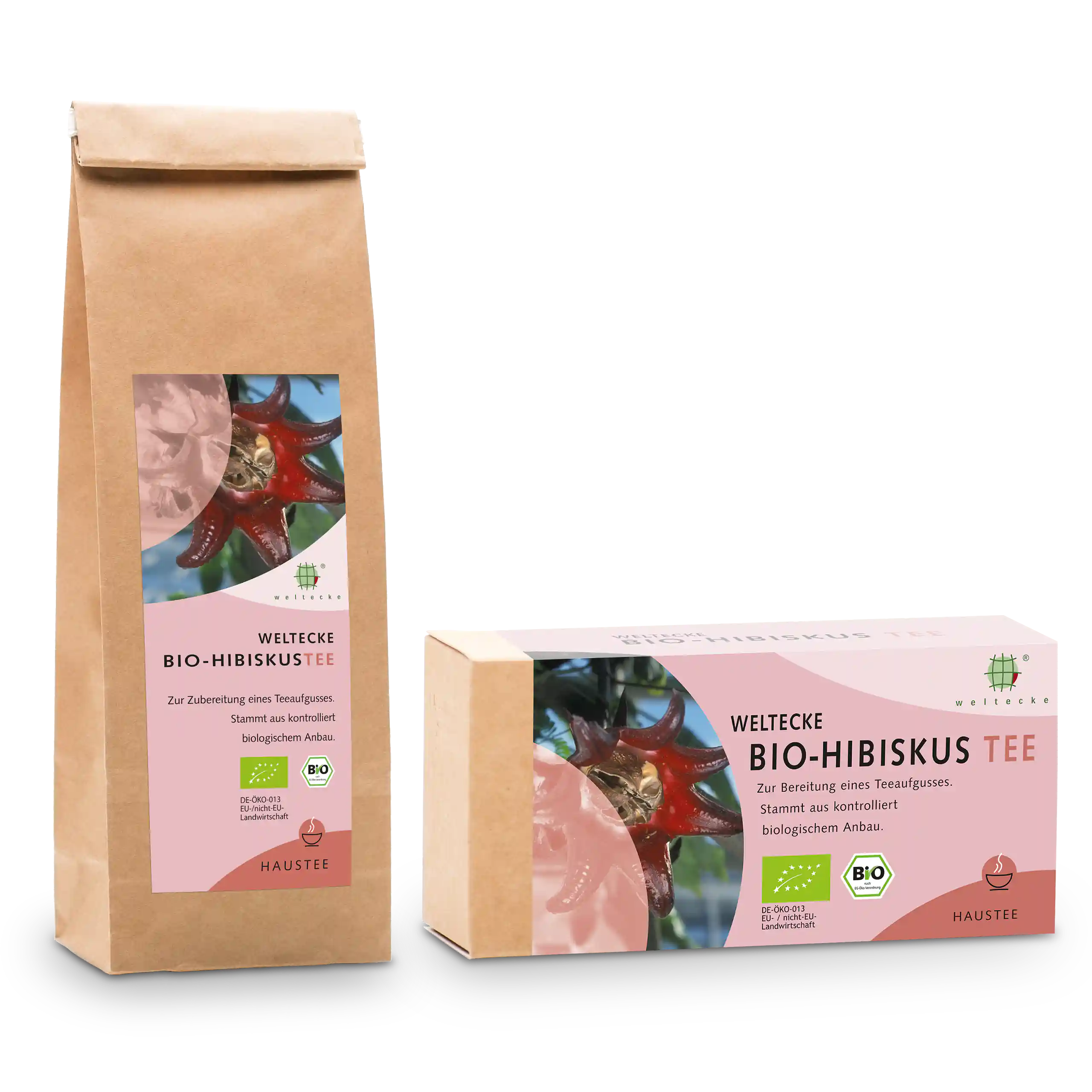 Bio Hibiskustee lose im Blockbeutel und als Filterbeutel