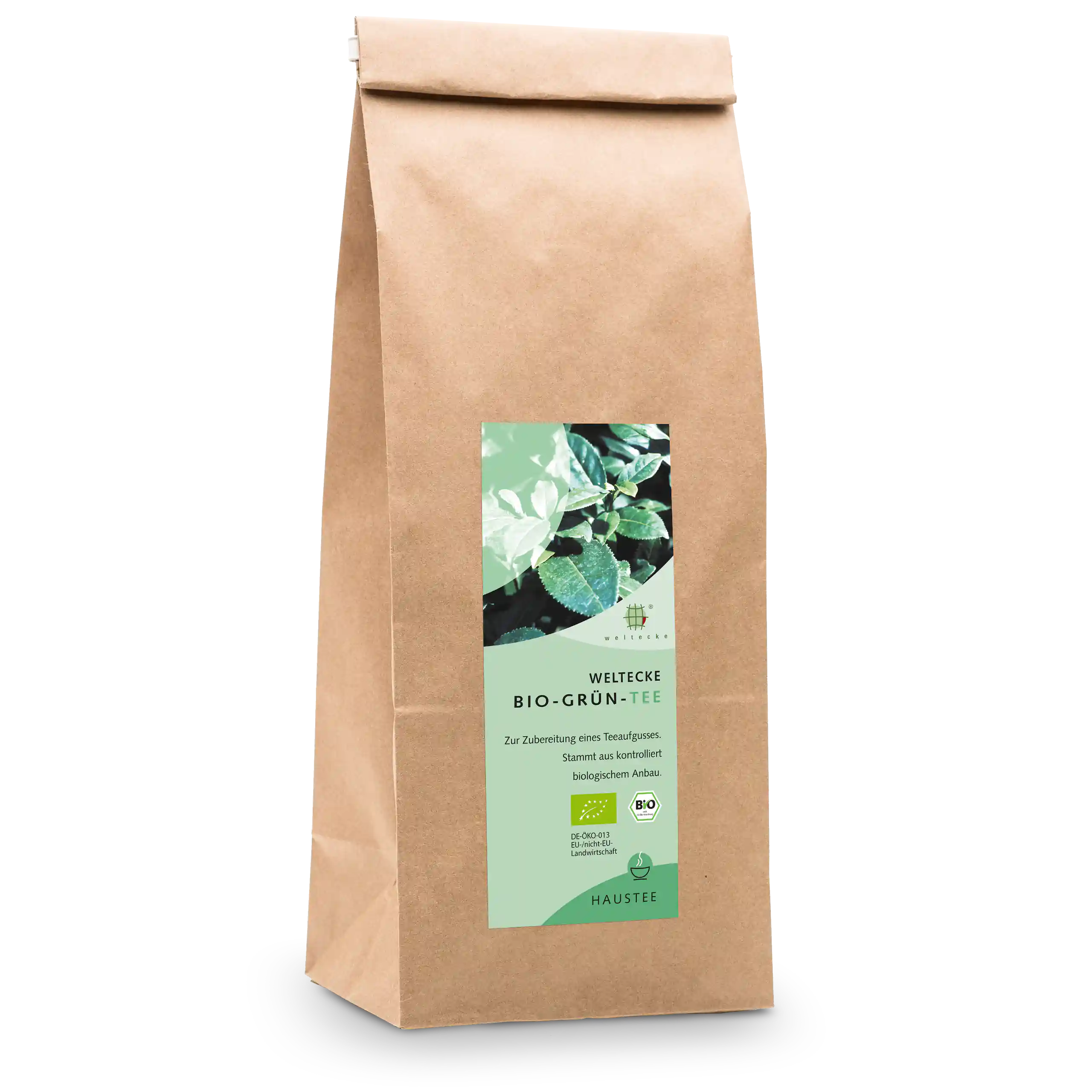 Organic Green Tea 1000g block-bottom bag