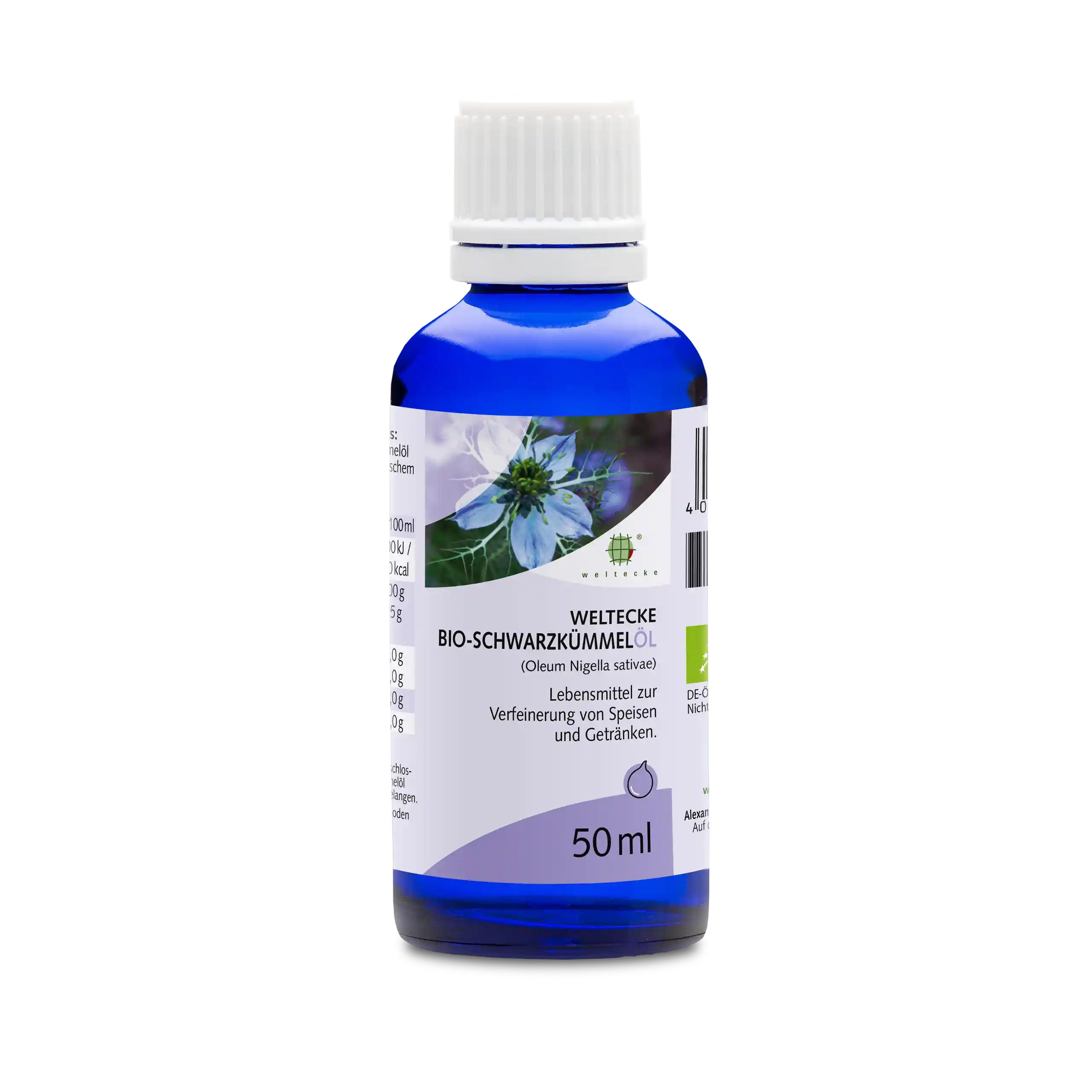 Bio Schwarzkümmelöl 50ml blaues Glasfläschchen